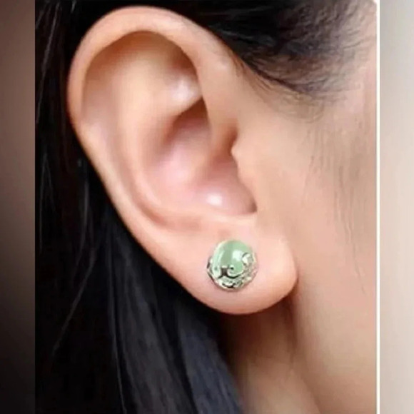 Mini Opal Stainless Steel Stud Earrings - Picture 3 of 3